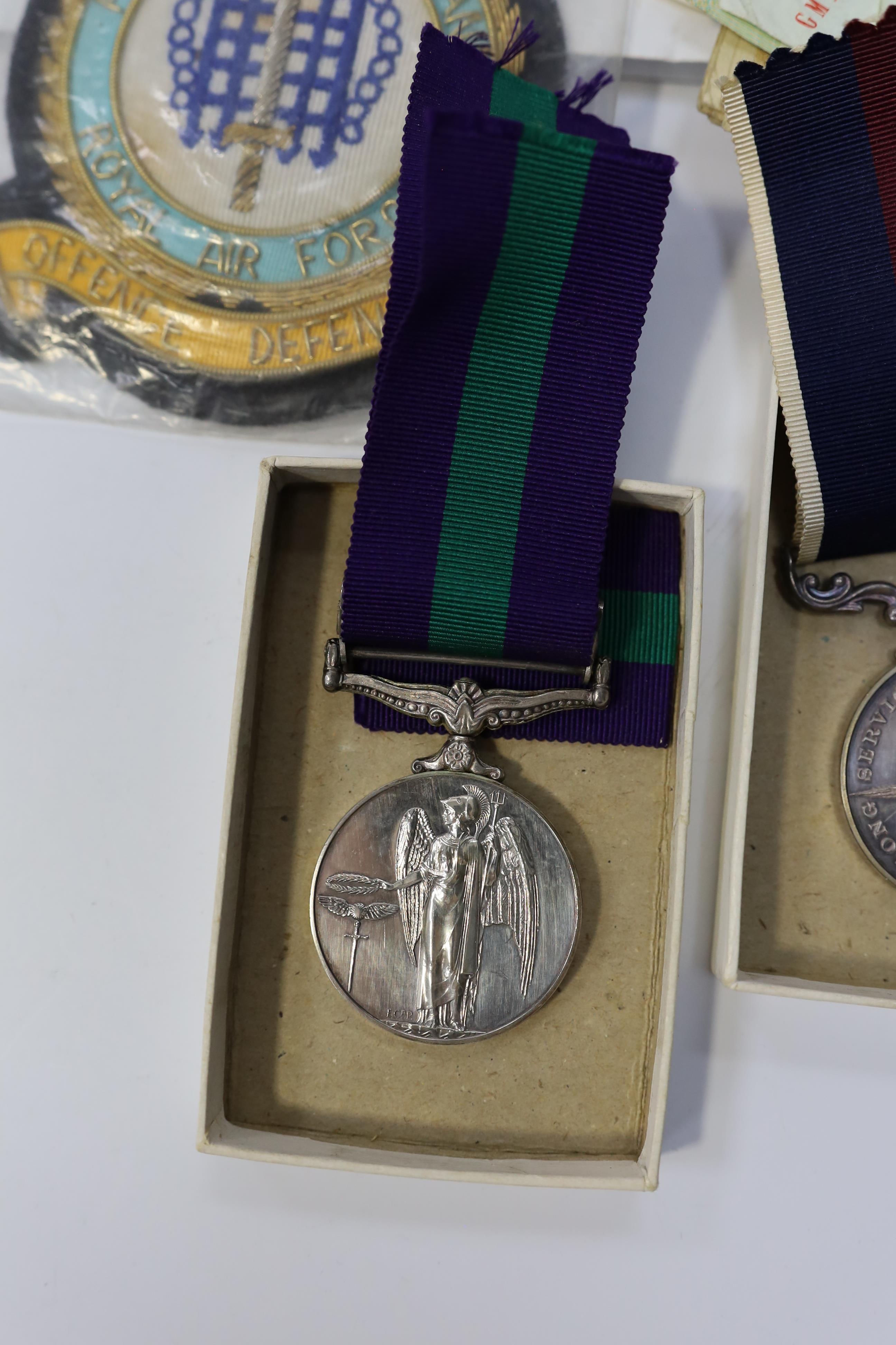 An ERII medal group awarded to SGT. Bertha Barke W.R.A.F. comprising; a General Service Medal with bar for Arabian Peninsula, a Long Service and Good Conduct Medal and a cased British Empire Medal for Meritorious Service